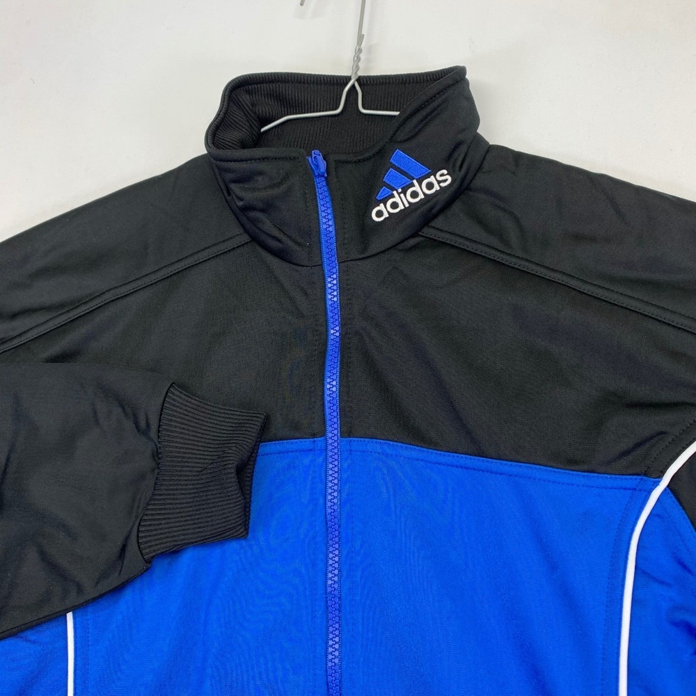 Vintage Adidas Warmer Track Jacket L14-16 Wrestling Black Blue Y2k Bomber‎ NWT